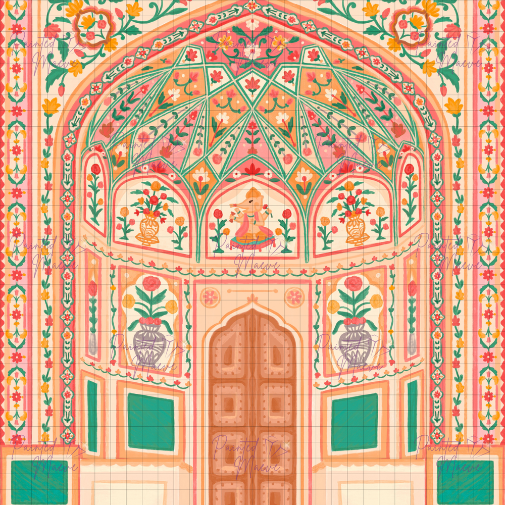 Amber Palace Hand-Rendered Diamond Painting