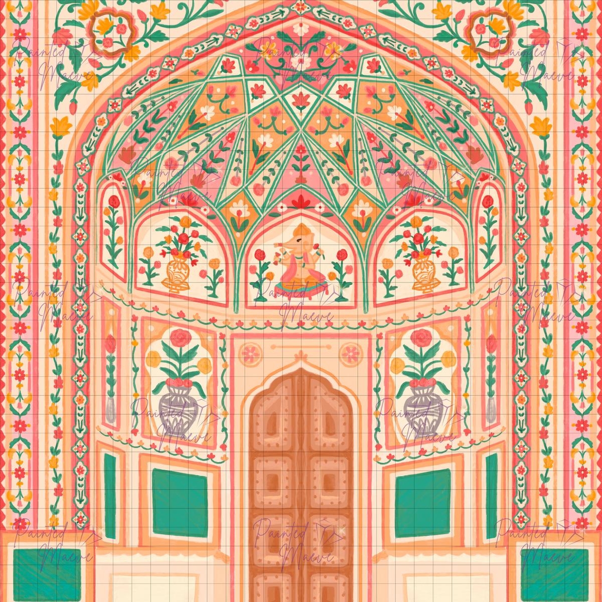 Amber Palace Hand-Rendered Diamond Painting