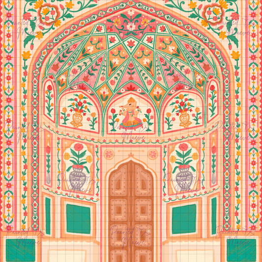Amber Palace Hand-Rendered Diamond Painting