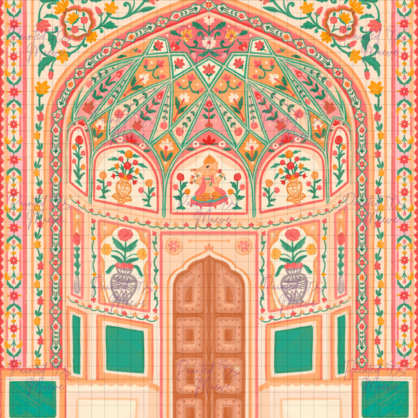 Amber Palace Hand-Rendered Diamond Painting