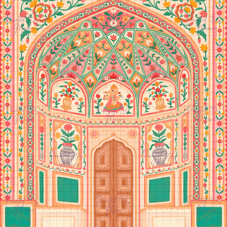 Amber Palace Hand-Rendered Diamond Painting