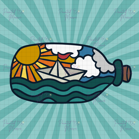Ship in a Bottle: Hand-Rendered Diamond Painting