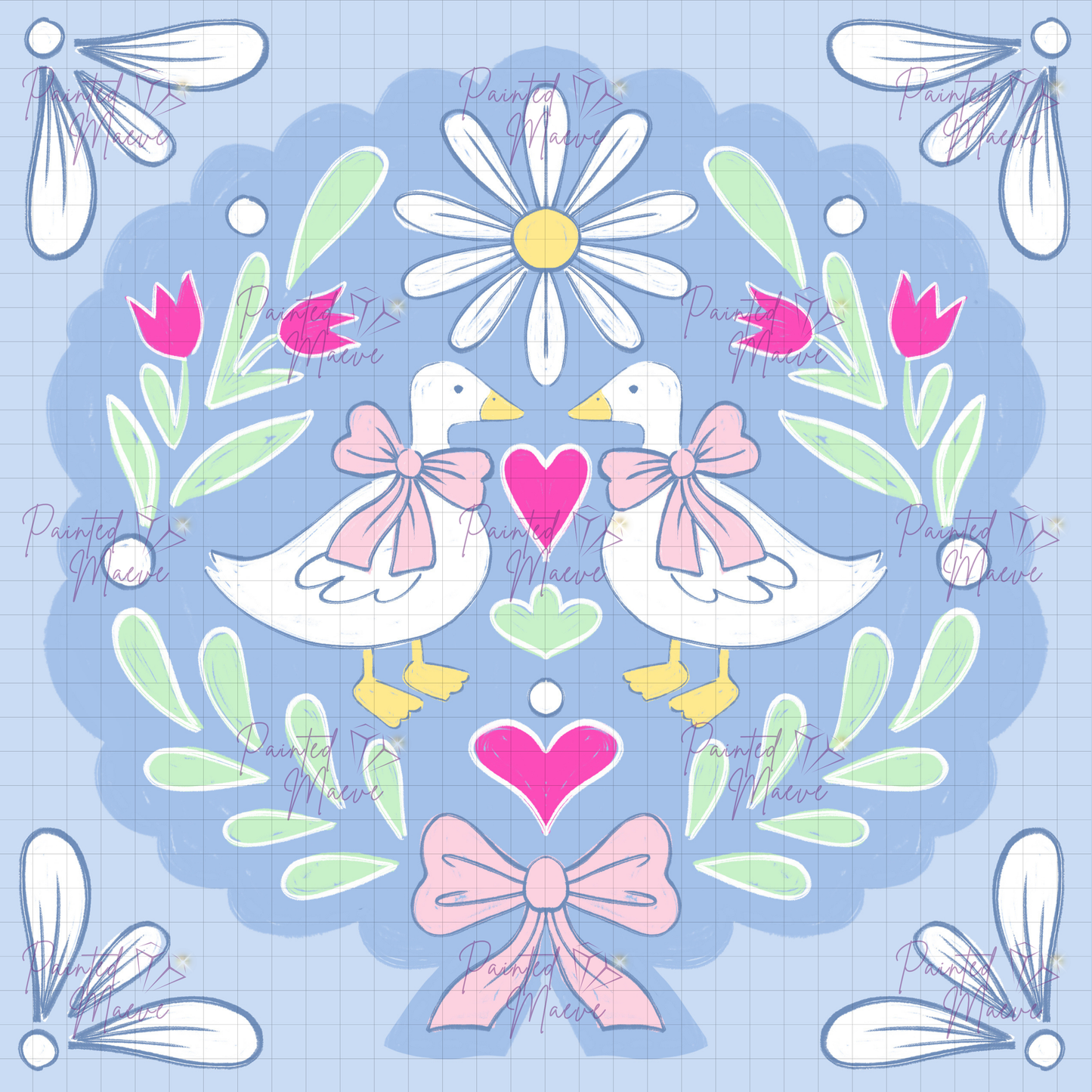 Goose Folk Art: Hand-Rendered Diamond Painting