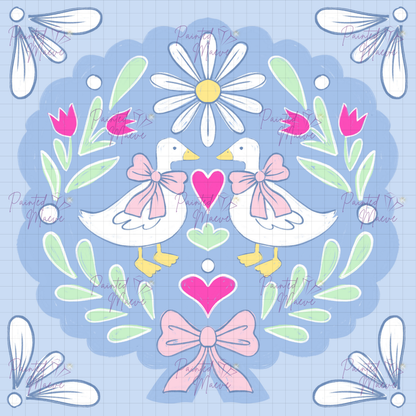 Goose Folk Art: Hand-Rendered Diamond Painting