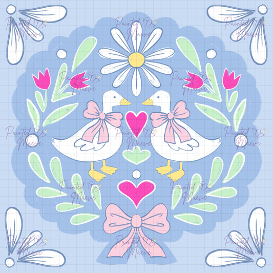 Goose Folk Art: Hand-Rendered Diamond Painting