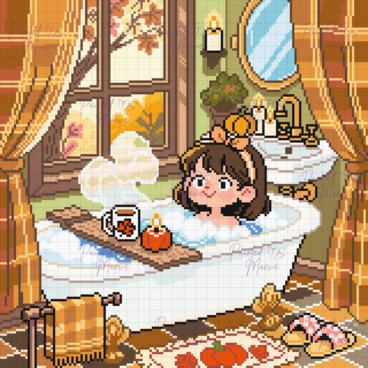 Autumn Bubble Bath Hand-Rendered Diamond Painting
