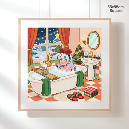 Frosty Holiday Spa: Hand-Rendered Diamond Painting Christmas Collection