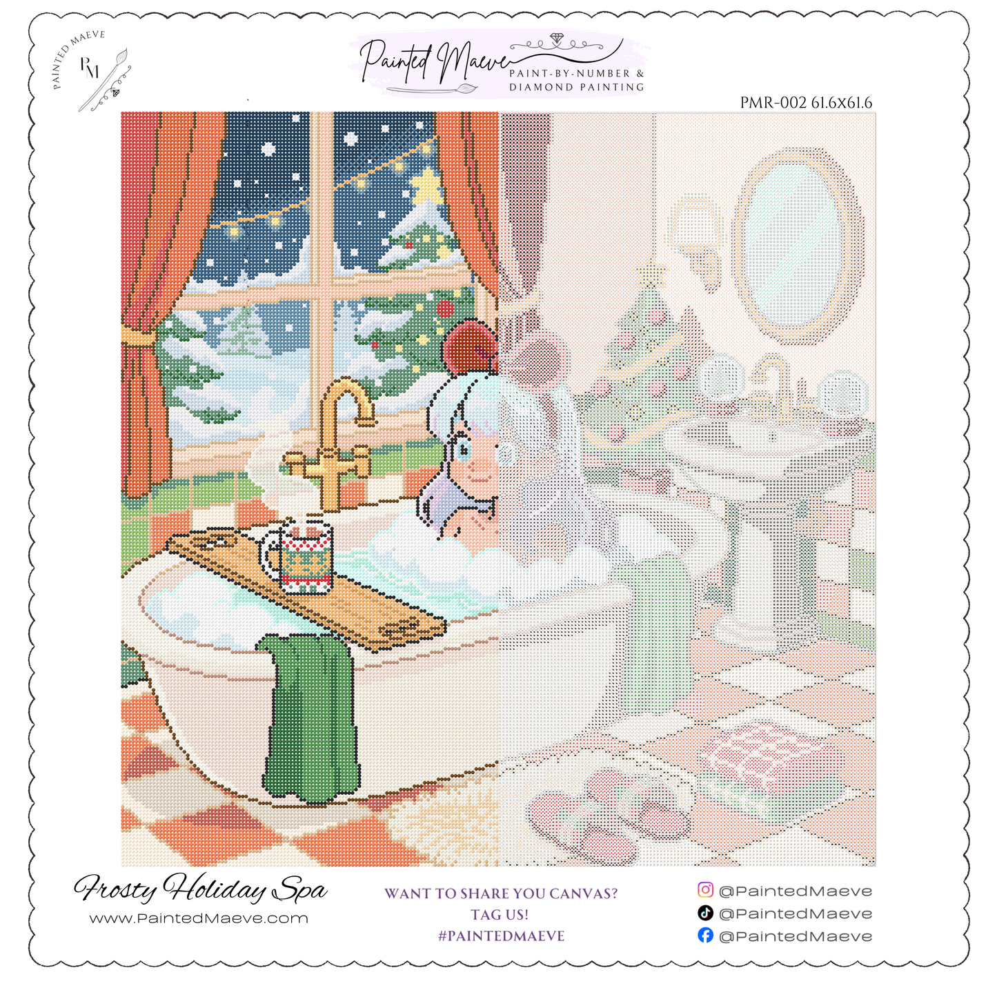 Frosty Holiday Spa: Hand-Rendered Diamond Painting Christmas Collection