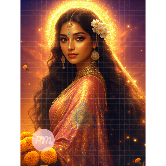 Indian & Marigolds: Paint-by-Number Collection (24/36/48 colors | No Frame)