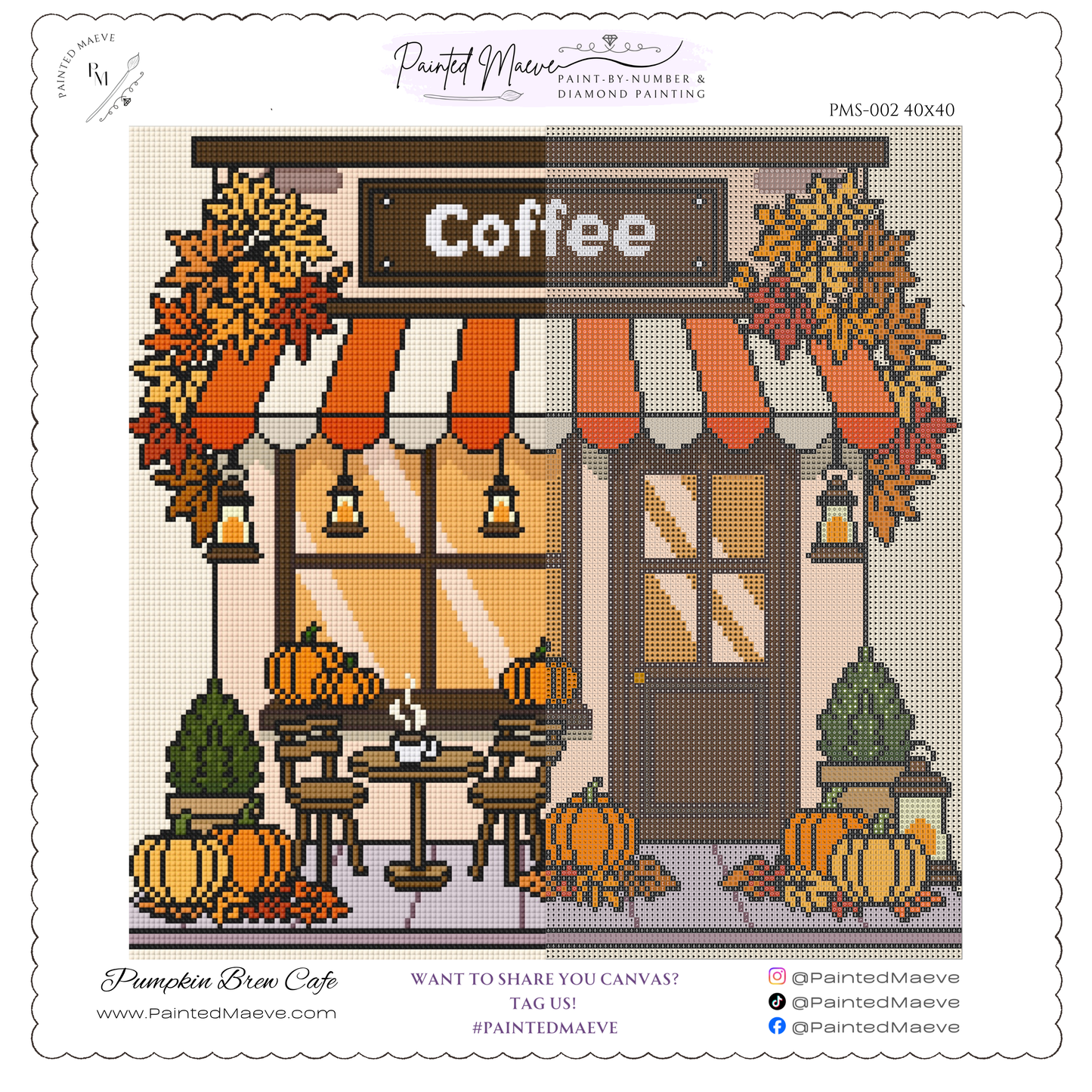 Pumpkin Brew Cafe: Hand-Rendered Diamond Painting Collection