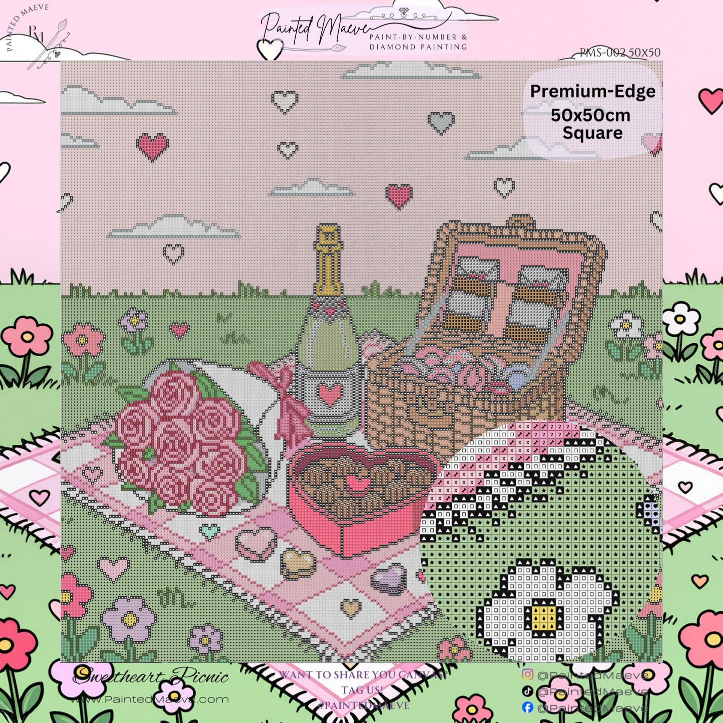 Sweetheart Picnic: Hand-Rendered Diamond Painting Valentine Collection