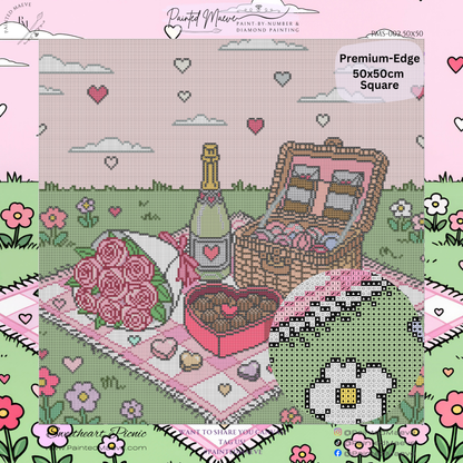 Sweetheart Picnic: Hand-Rendered Diamond Painting Valentine Collection
