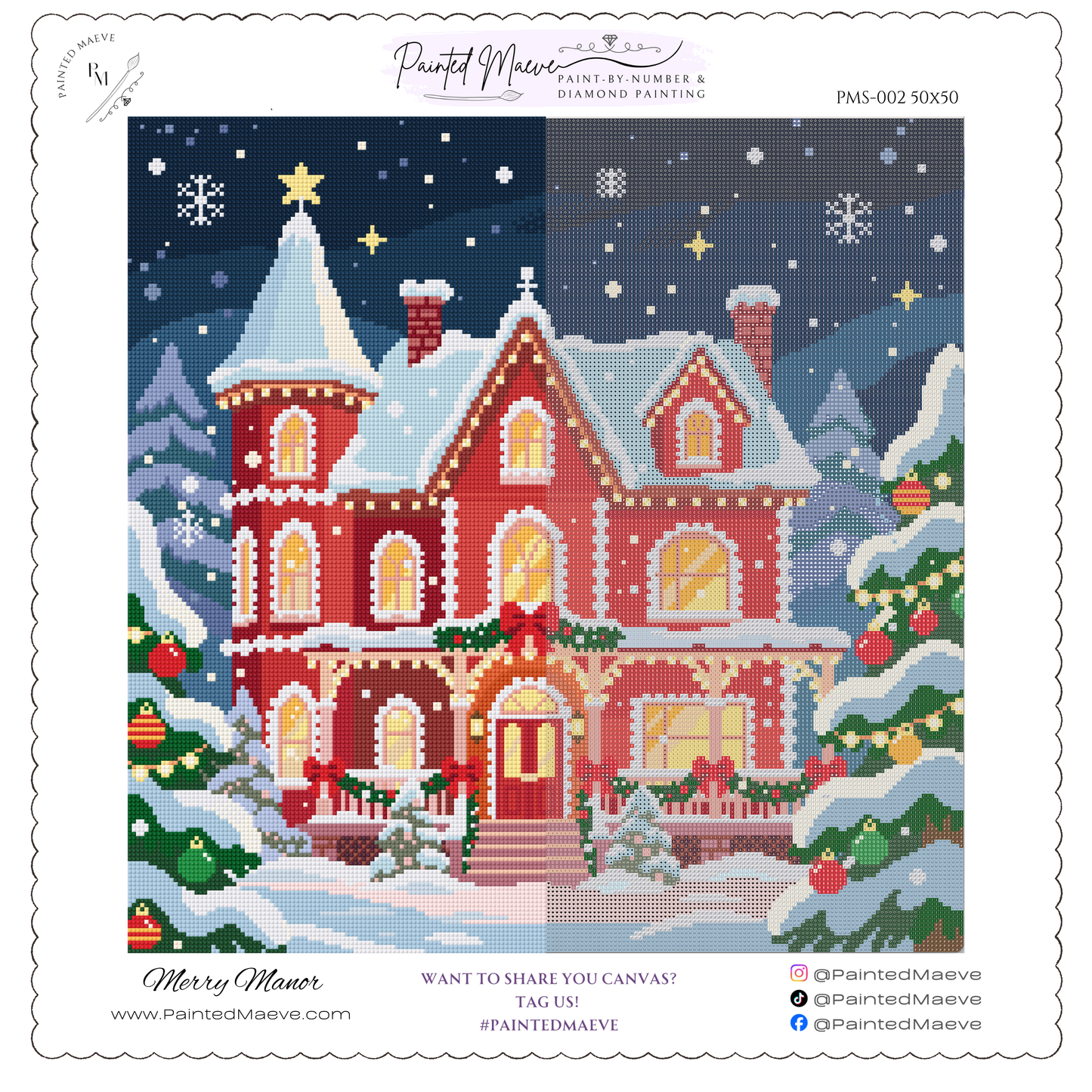 Merry Manor: Hand-Rendered Diamond Painting Christmas Collection