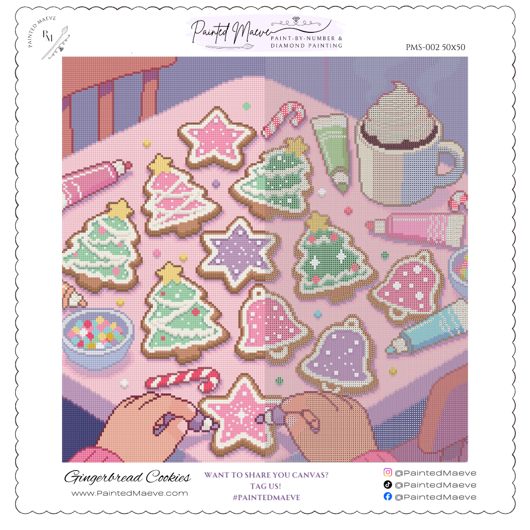 Gingerbread Cookies: Hand-Rendered Diamond Painting Christmas Collection