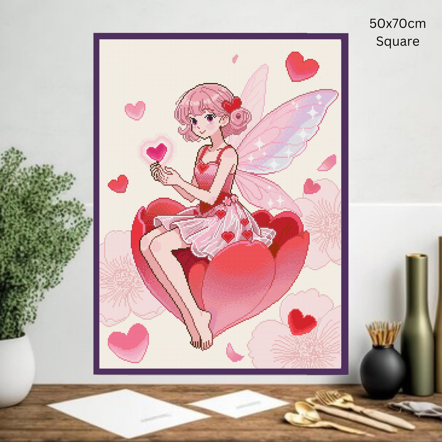 Lovebud Fairy: Hand-Rendered Diamond Painting Valentine Collection