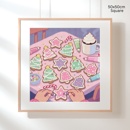 Gingerbread Cookies: Hand-Rendered Diamond Painting Christmas Collection