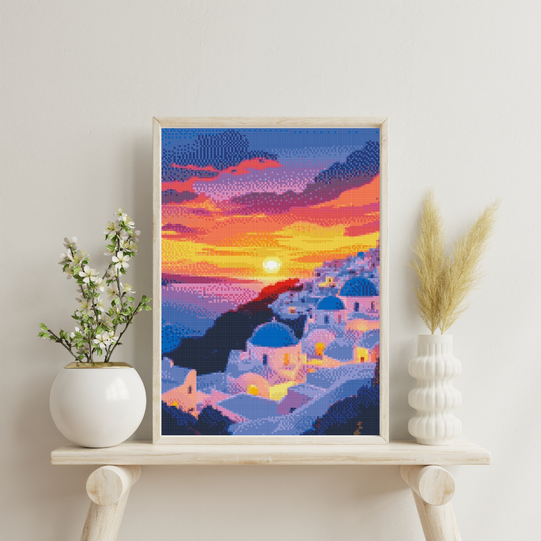 Sunset Over Santorini: Diamond Painting Collection