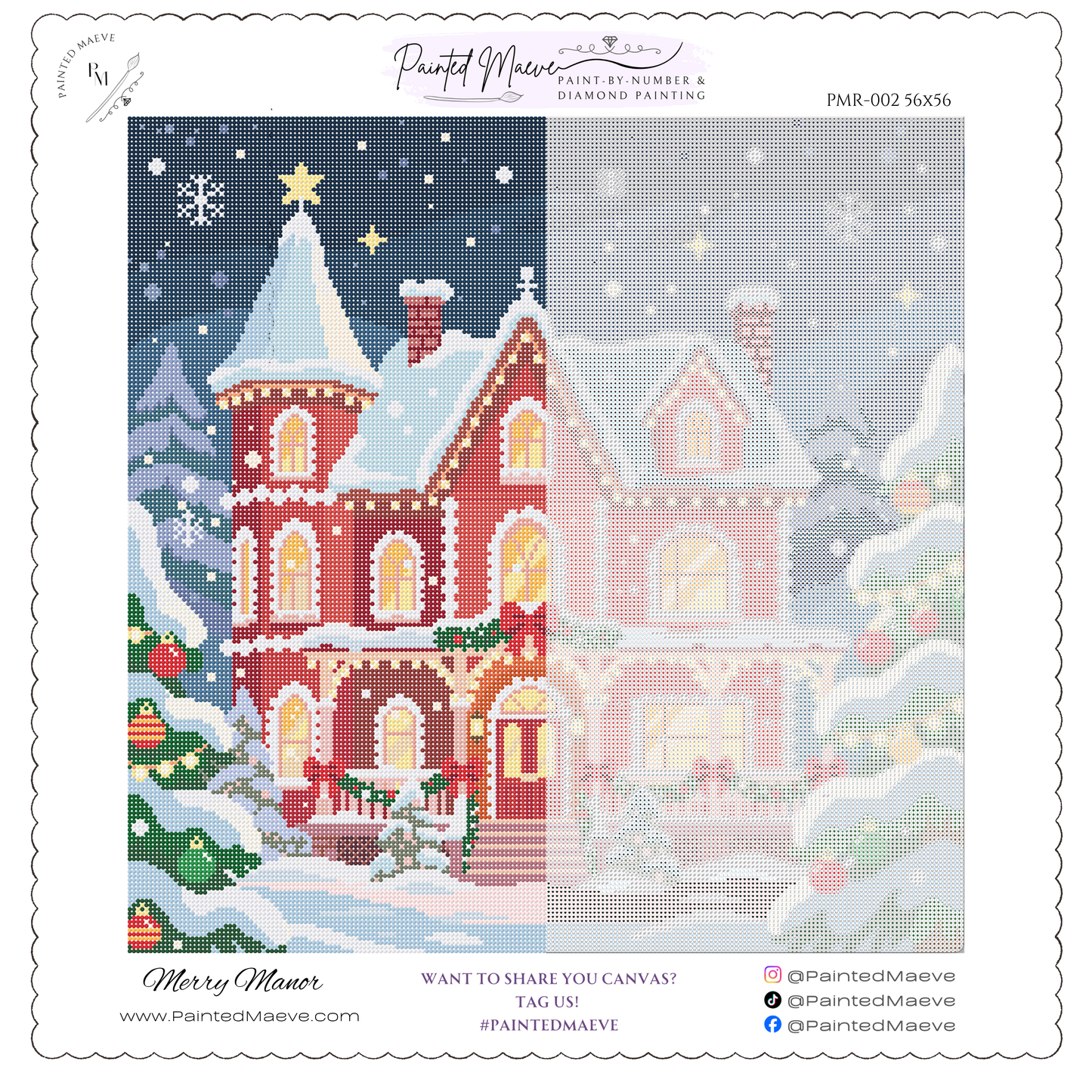 Merry Manor: Hand-Rendered Diamond Painting Christmas Collection