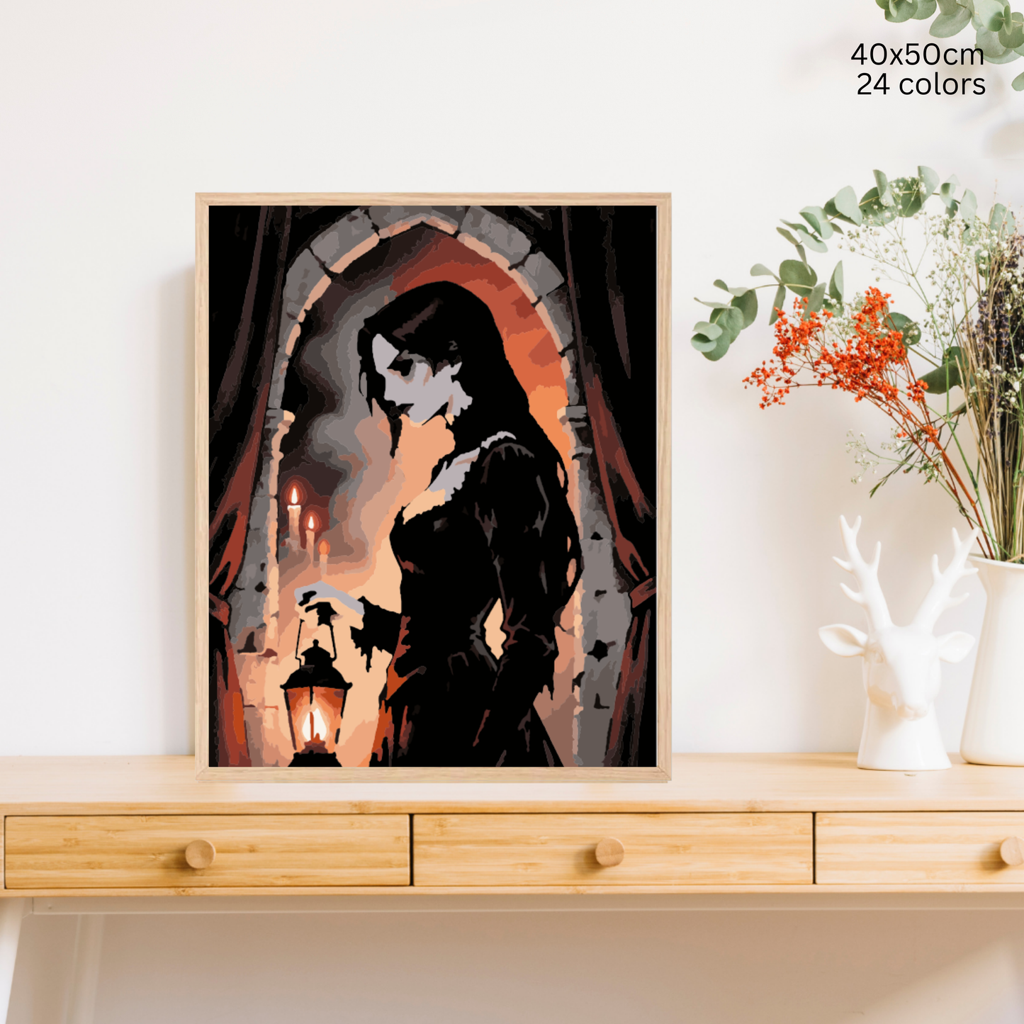 Crimson Hour Shadows: Paint-by-Number Halloween Collection (24/36/48 colors | No Frame)