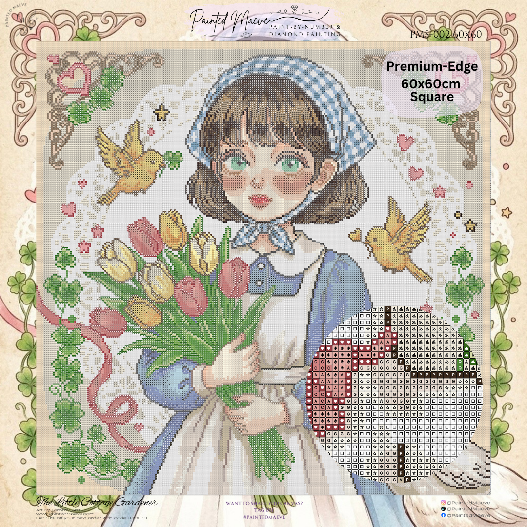 The Little Cottage Gardener: Hand-Rendered Diamond Painting