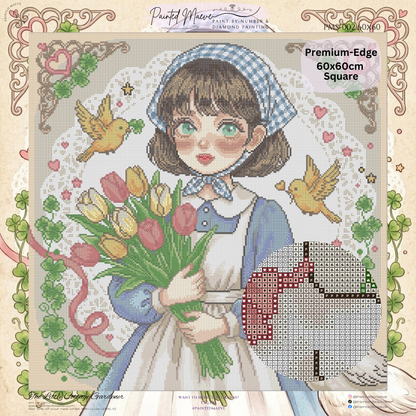 The Little Cottage Gardener: Hand-Rendered Diamond Painting