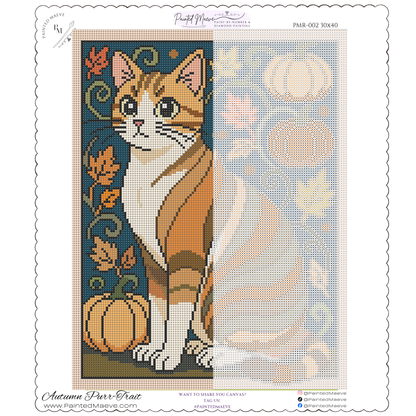 Autumn Purr-Trait: Hand-Rendered Diamond Painting Collection