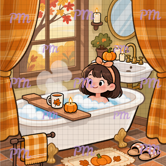Autumn Bubble Bath: Hand-Rendered Diamond Painting Collection