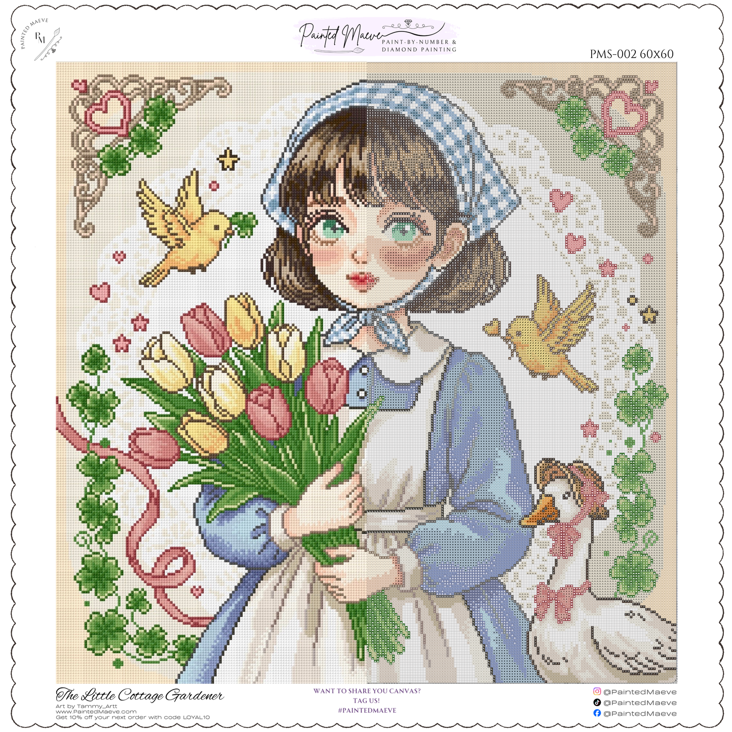 The Little Cottage Gardener: Hand-Rendered Diamond Painting