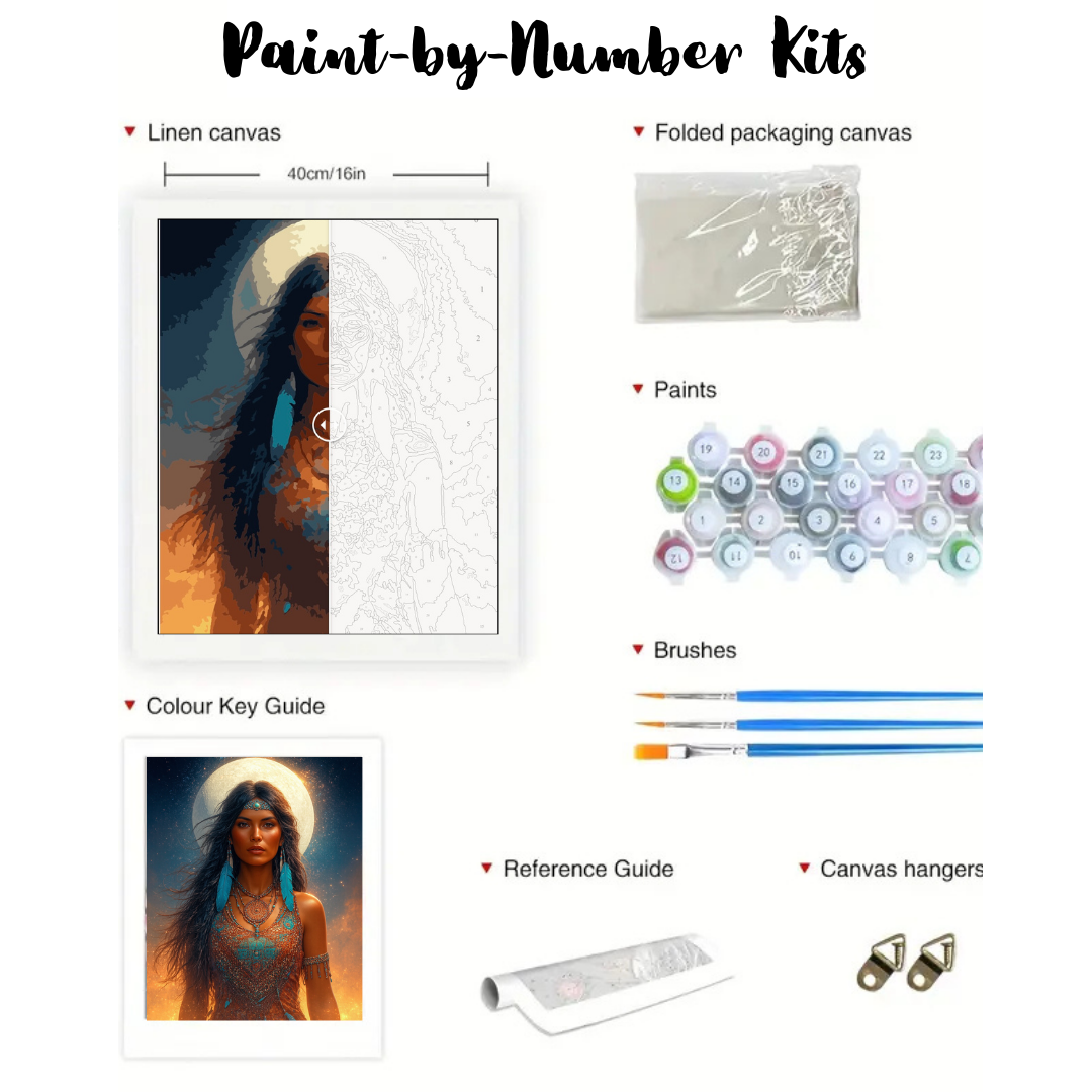 Indigenous Elegance: Paint-by-Number Collection (24/36/48 colors | No Frame)