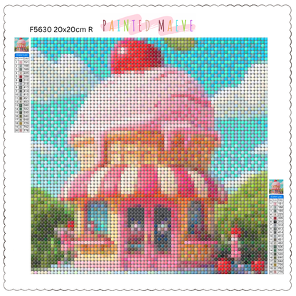 Strawberry Ice Cream Shop: Diamond Painting Collection