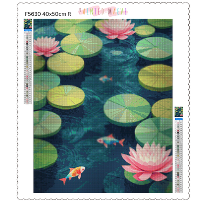 Lotus Pond: Diamond Painting Collection