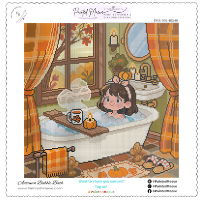 Autumn Bubble Bath: Hand-Rendered Diamond Painting Collection