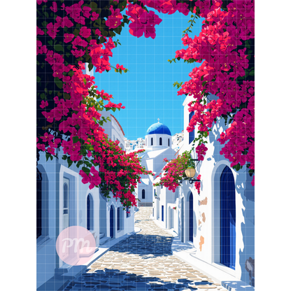 Santorini Serenity: Paint-by-Number Collection (24/36/48 colors | No Frame)