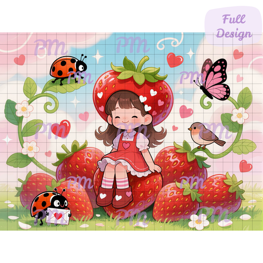 Strawberry Patch Sweetheart: Hand-Rendered Diamond Painting Valentine Collection