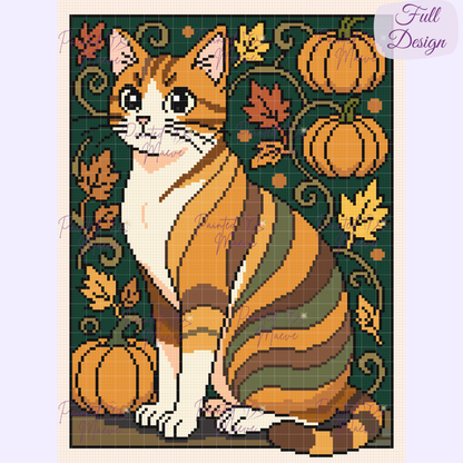Autumn Purrtrait Hand-Rendered Diamond Painting