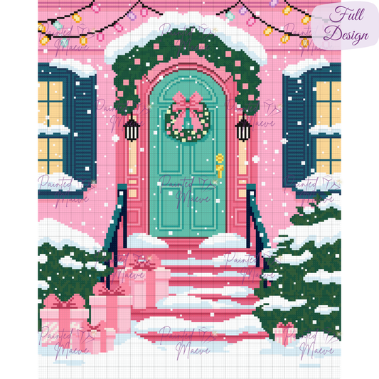 Pinky Present Porch Hand-Rendered Diamond Painting