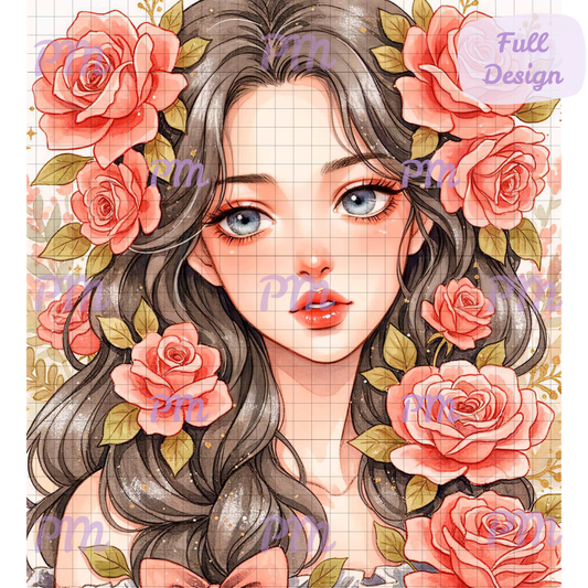 Under the Petals: Hand-Rendered Diamond Painting Collection