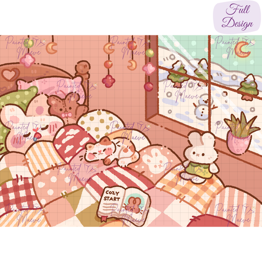 Winter is for Naptime Hand-Rendered Diamond Painting
