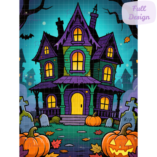 Haunted Glow Manor Hand-Rendered Diamond Painting