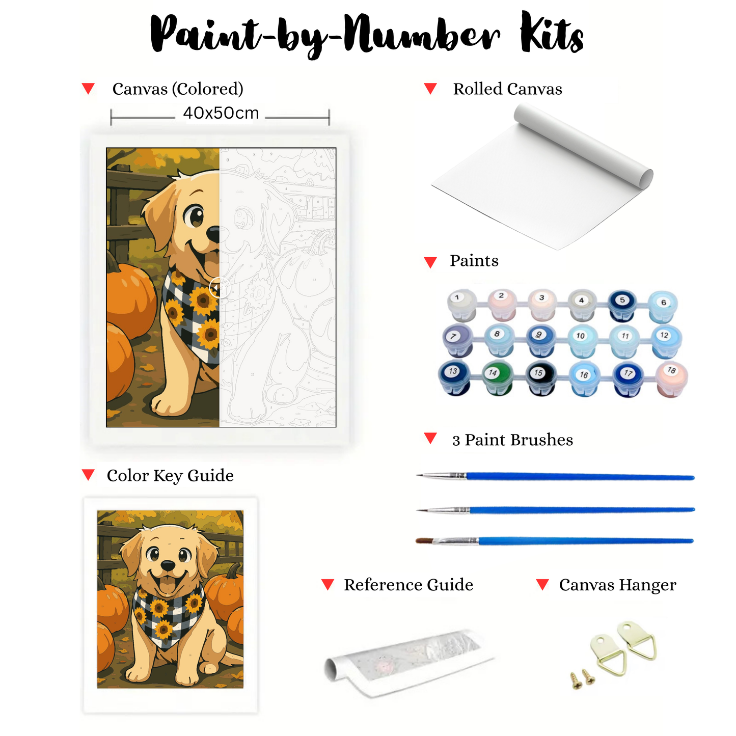 Pumpkin Patch Puppy: Paint-by-Number Collection (24/36/48 colors | No Frame)
