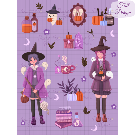 Pumpkin Spice & Spells Hand-Rendered Diamond Painting
