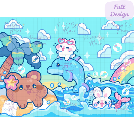 A Day at the Beach: Hand-Rendered Diamond Painting