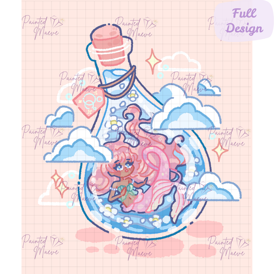 Bottled Mermaid: Hand-Rendered Diamond Painting