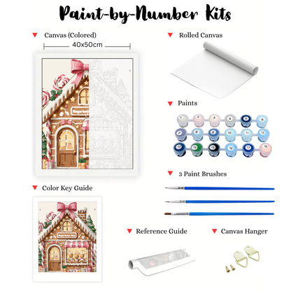 Frosted Gingerbread Shop: Paint-by-Number Christmas Collection (24/36/48 colors | No Frame)