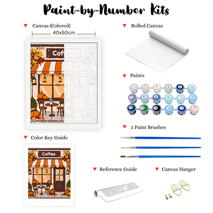 Pumpkin Brew Cafe: Paint-by-Number Collection (24/36/48 colors | No Frame)