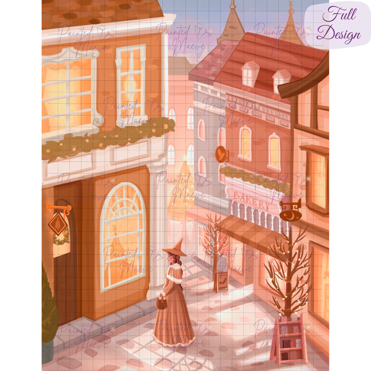 Winter Village Hand-Rendered Diamond Painting