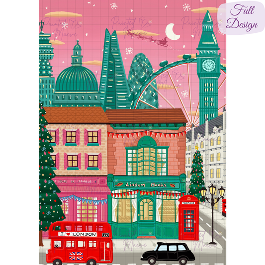 Christmas in London Hand-Rendered Diamond Painting