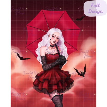 Red Night: Hybrid-Render Diamond Painting