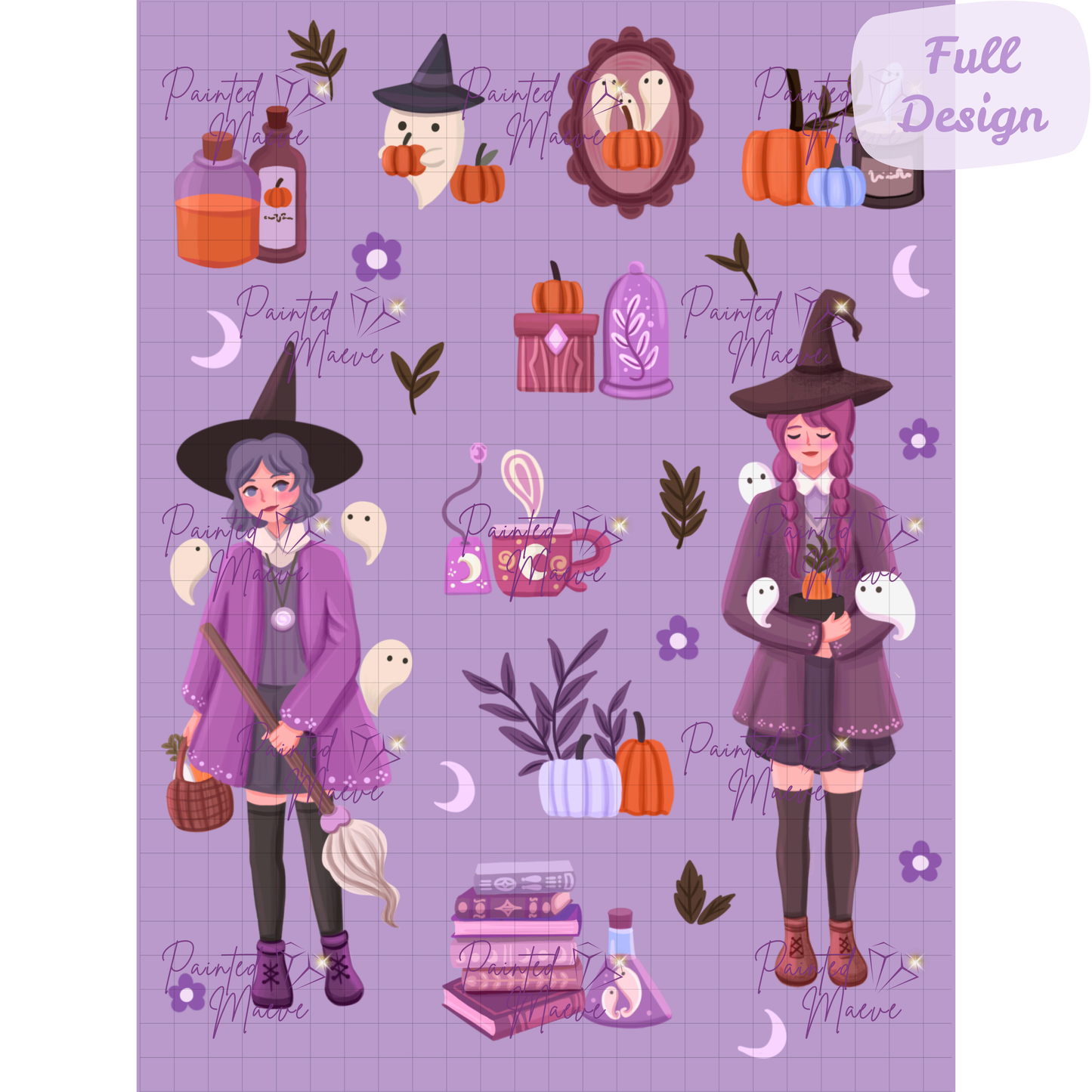 Pumpkin Spice & Spells: Hand-Rendered Diamond Painting