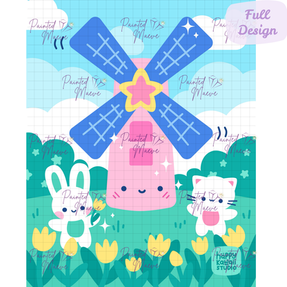 Tulip Valley Breeze: Hand-Rendered Diamond Painting